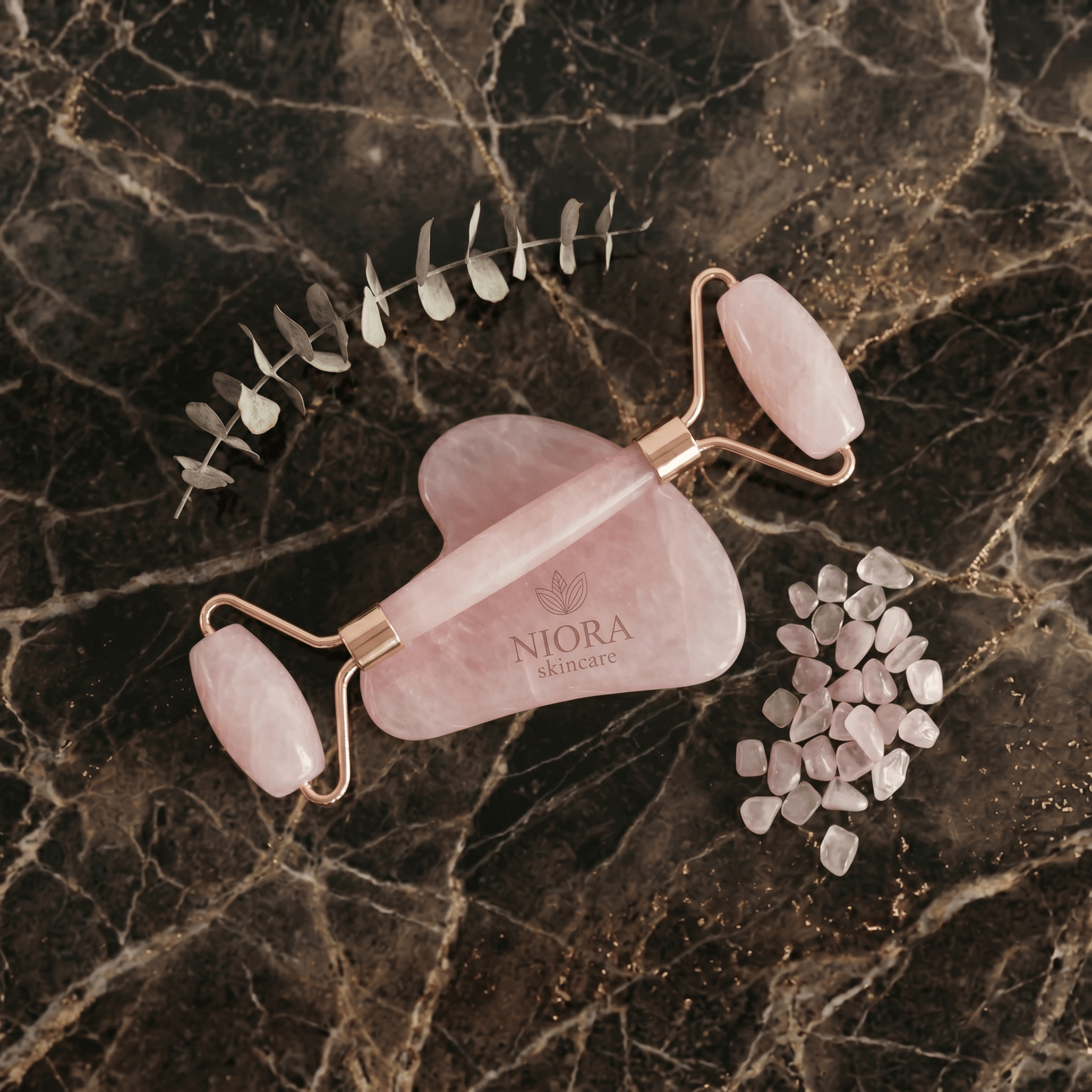 NIORA Gua Sha rózsakvarc szett - Niora SkinCare