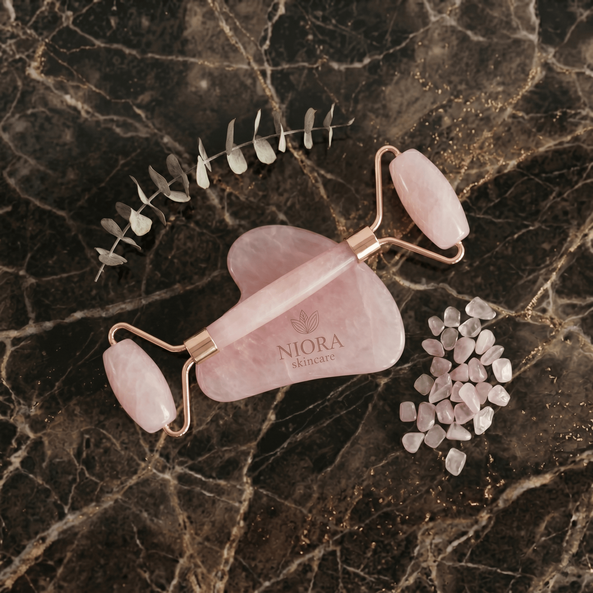 NIORA Gua Sha rózsakvarc szett - Niora SkinCare